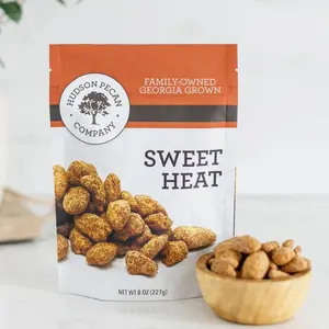 HUDSON PECAN COMPANY: Sweet Heat Georgia Pecans | Perfectly Balanced Roasted Sweet Flavor with a Little Kick (Heart Healthy Gourmet Candied Nut Snack, Great for Salads or Snacking), 8 oz Resealable Pouch