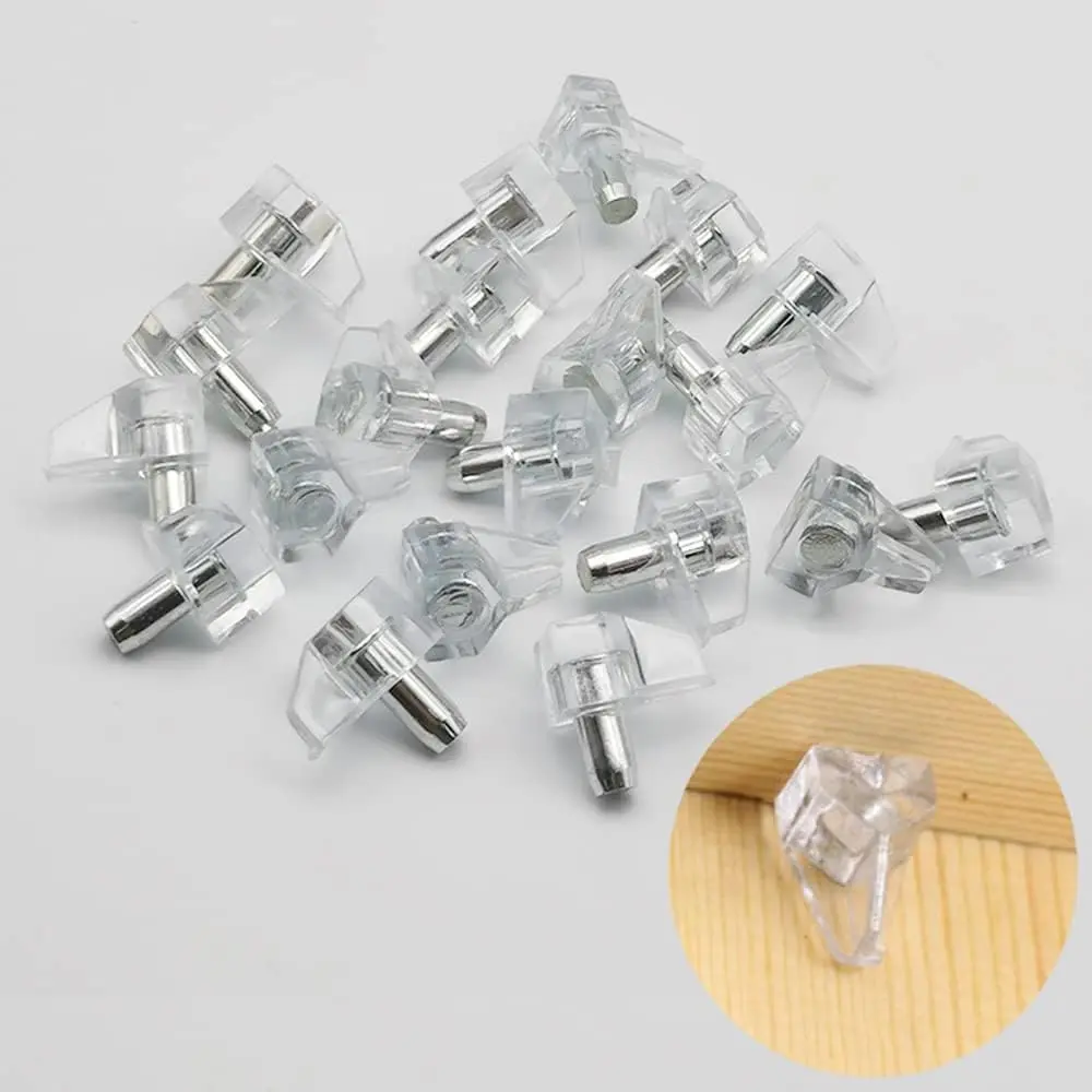 5mm Shelf Support Peg Clear Plastic Cabinet Shelf Support Pins Shelf Holder Replacement Peg for Kitchen Furniture Book Shelves (20 Pack)