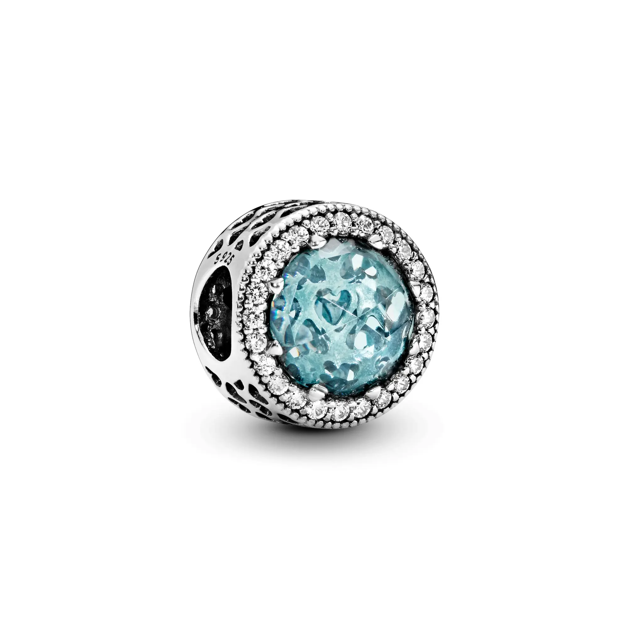 Pandora Glacier Blue Radiant Hearts Charm  - 791725NGL