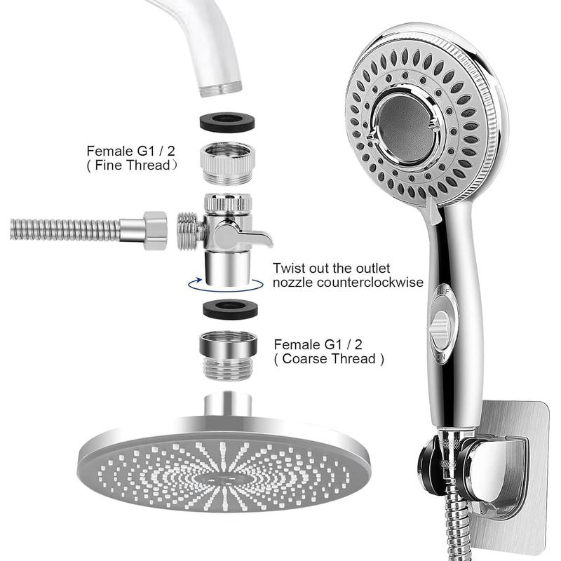 Shower Head Sink - Faucet Bathtub, Hose Sprayer Attachment with 9 Adapters, 79" Hose for Hair Washing, Pet Dog Rinse & Baby Bath, ON/OFF Extension for Tub Faucet, Utility Sink, Laundryroom, Garden