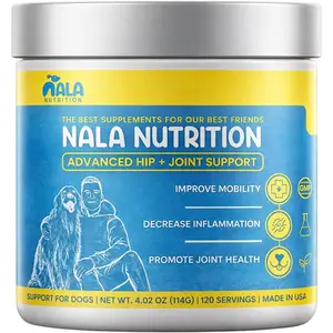 Dog Hip and Joint Supplement - with Vitamins, Glucosamine and Chondroitin | Pet Joint Supplement for Mobility and Health | 120 Scoops