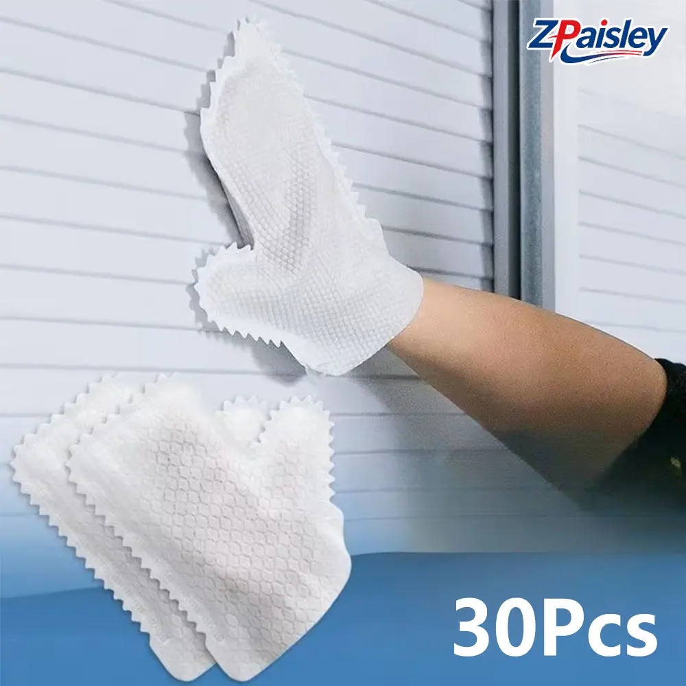 Unisex One Size Reusable Textured Grip Dusting Gloves (30Pcs) - Washable Non-Woven Mitts, Dry/Wet Use, Scratch-Free for Household Furniture, Car Interior, Indoor Recreation Cleaning Supplies
