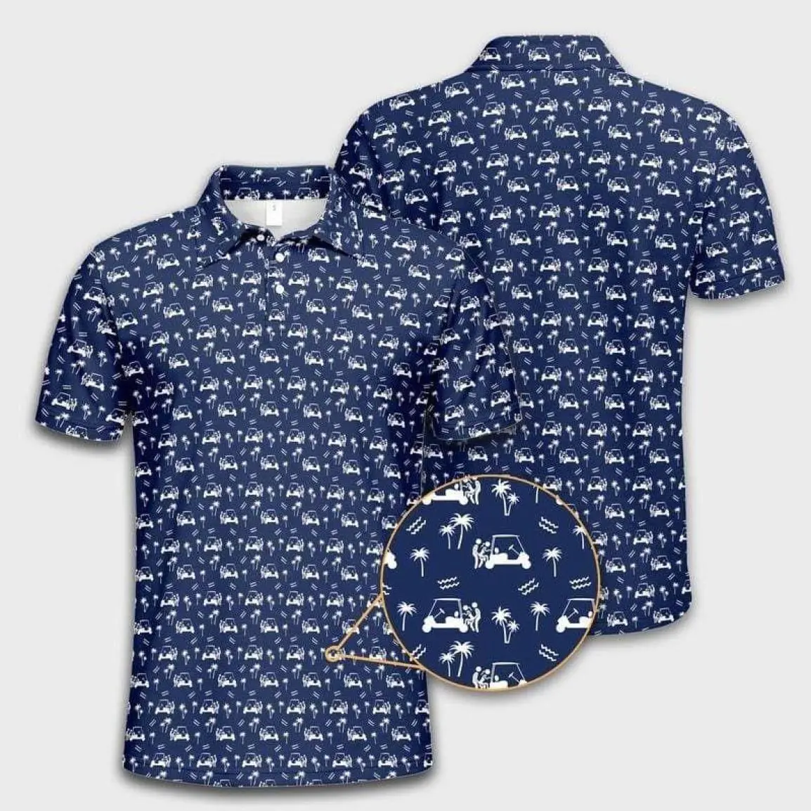Funny All Over Print Golf Polo Shirt for Men with Lightweight Performance Fabric and Athletic Comfort
