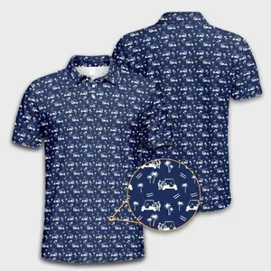 Funny All Over Print Golf Polo Shirt for Men with Lightweight Performance Fabric and Athletic Comfort