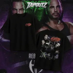 TAPOUTZ The Hardy Boyz Heavy Cotton WWE Double Sides Unisex T-shirt For Fight Fan Champ Shit Only Apparel Menswear Womenswear Gift For Fans DTG Breathable Printing Classic Soft