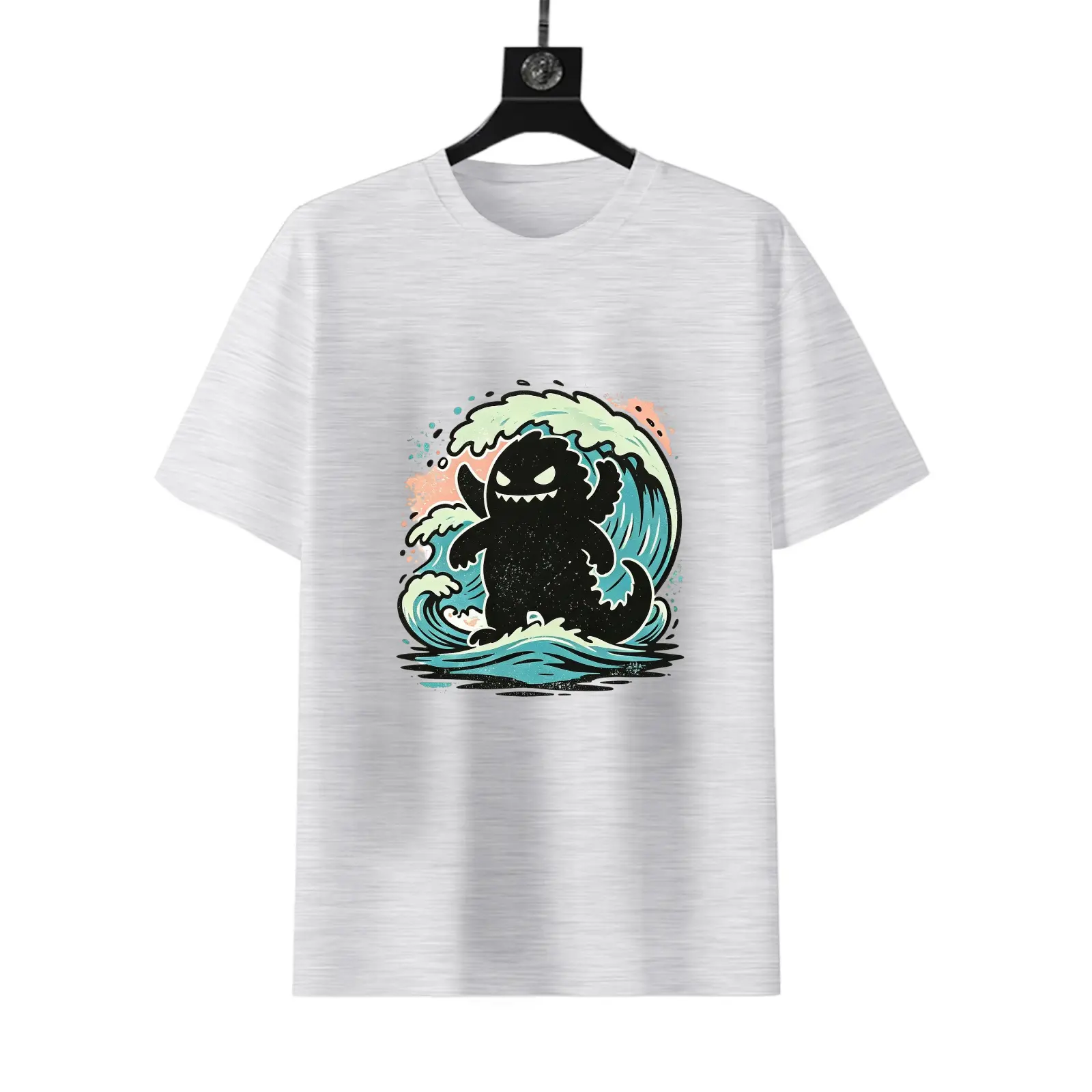 Anime T-Shirt with Godzilla Design, Short Sleeve, Crew Neck, Casual Style, Perfect for Fans