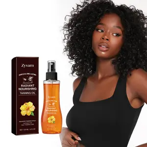 Zyvarn Radiant Tanning Oil | Macadamia Seed Oil Vitamin E Vitamin C, Gentle for Sensitive Skin, Even Bronze Tan Glow & Nourishing Hydrating