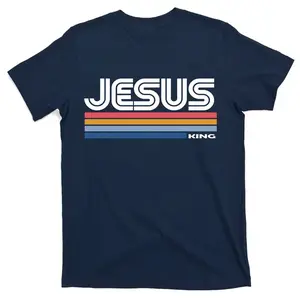 Retro Jesus King T-Shirt Cotton Menswear, Casual Crew Neck, Jesus Shirt, Graphic Tee For Men, FOr Women
