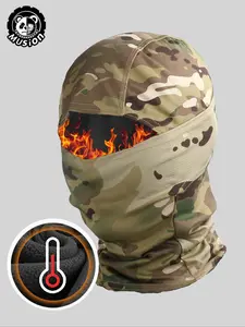 Mulsion Winter Elastic Face Mask, Outdoor Dustproof Mask, Warm Eyeglass Hole Mouth Cover Headscarf, Windproof Cold-Resistant Durable Sun Protection for Outdoor Sports