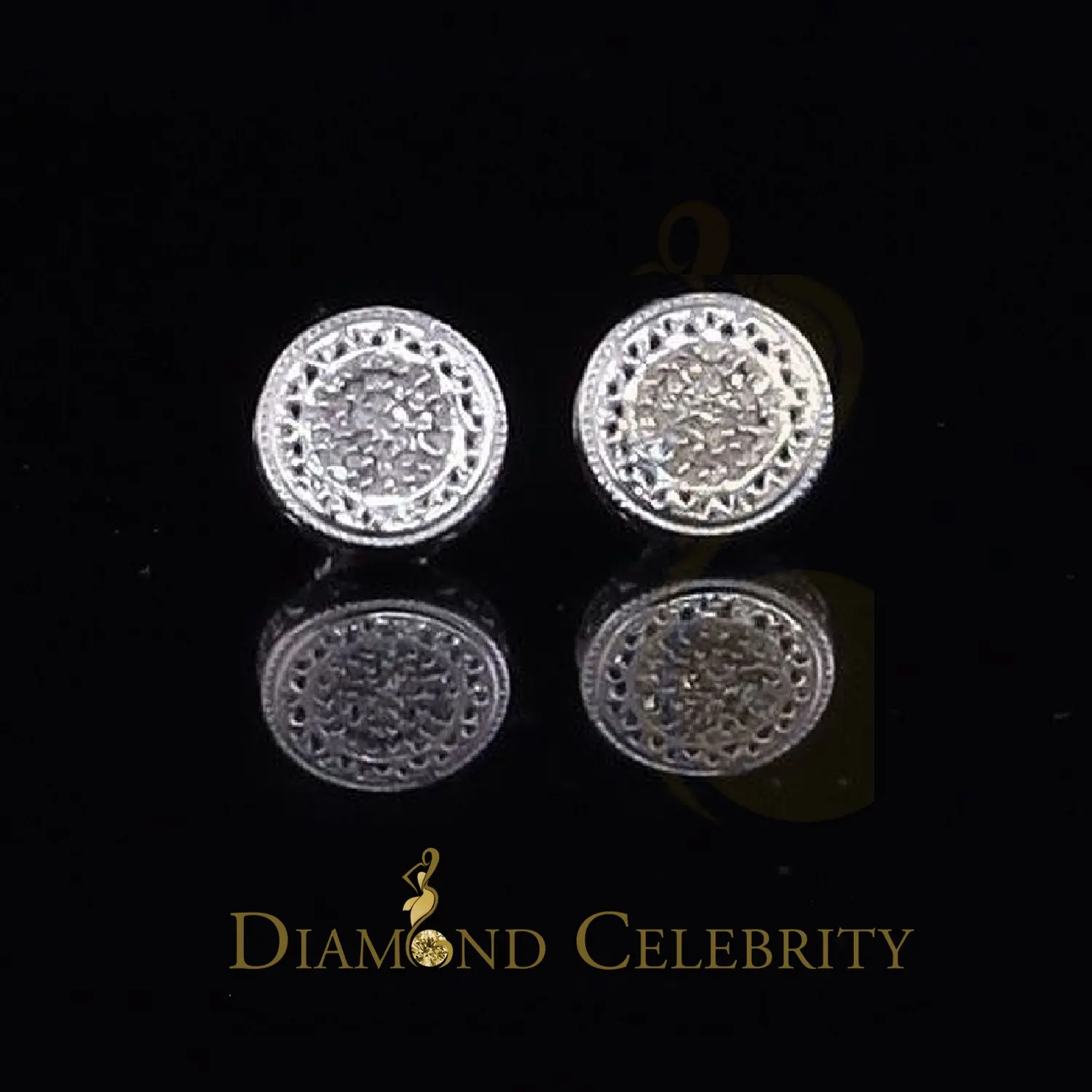 Diamond Celebrity's 0.19ct Diamond 925 Sterling Silver White Round Earrings For Men's / Women's
