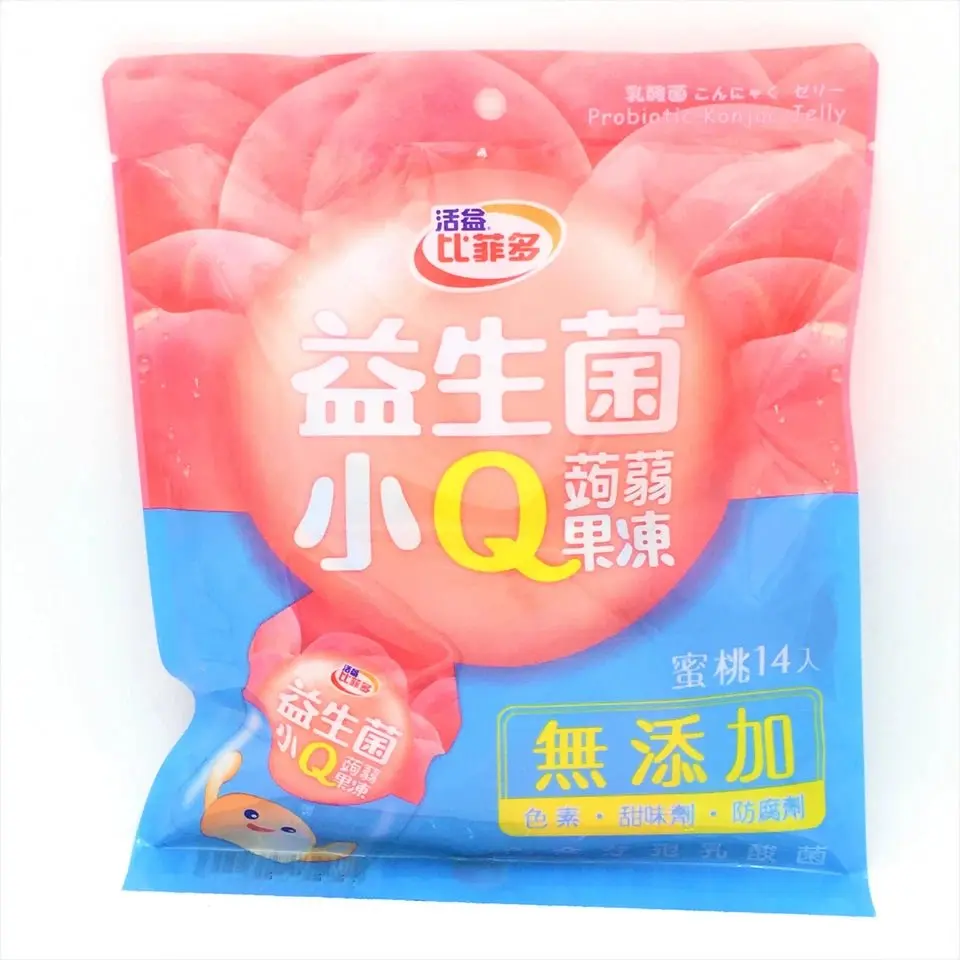 Soft Bifido Small Q Jelly, Peach Flavor Sweet Snack - 280g