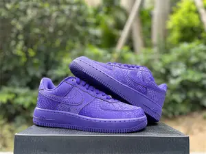 Vibrant Purple Full-print Textured Soft Leather Wear-resistant Thick Sole Street Commuter Flat Footwear