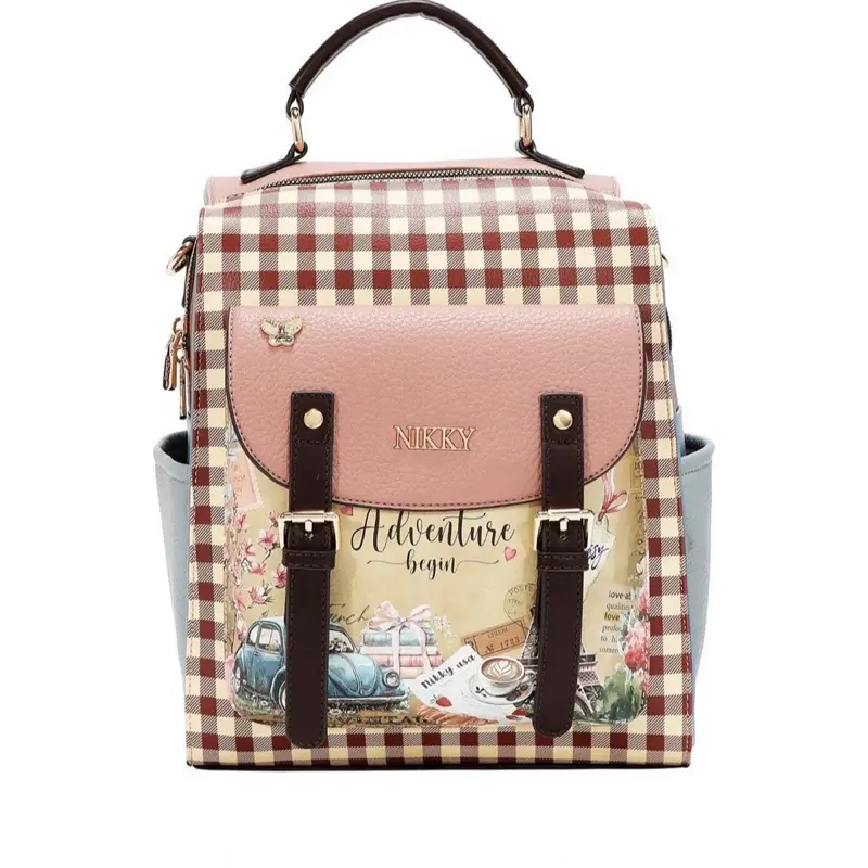 NIKKY Convertible Backpack/Shoulder Bag in Vegan Leather with Adjustable Straps & Multiple Pockets for Versatile Carry Options