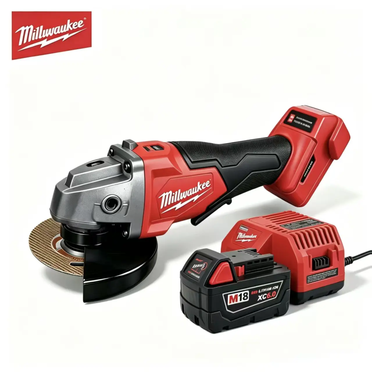 Milwaukee M18  5 In Brushless Angle Grinder w/ Paddle Switch, 9500 RPM No-Load Speed, M10 & M14 Spindle Thread Compatibility, 125mm Grinding Wheel, Heavy-Duty Metal Fabrication & Weld Grinding Tool