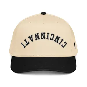 Upside Down Black & White Curved Cincinnati Hat