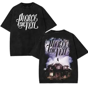 ToolHeaven Retro Limited Pierce The Veil Heavy Metal Shirt, Unisex Oversize Rock Band Washed Heavyweight Cotton T-shirt, Gift For Rock Music Lovers, Gothic Punk