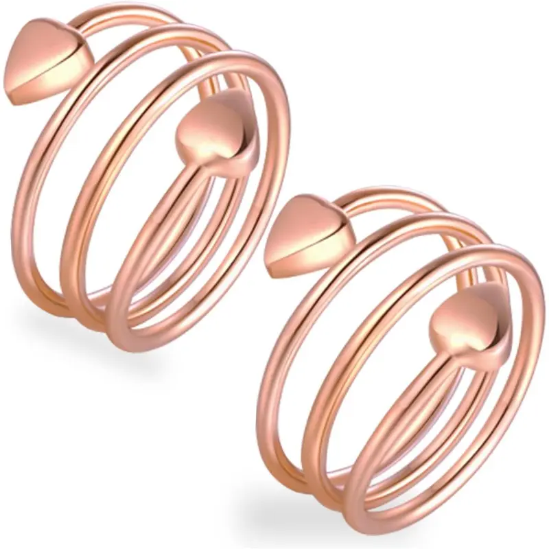 Feraco Women's Stackable Magnetic Thumb Rings - 2PCS 99.99% Pure Durable Copper, Hypoallergenic Adjustable Rings, 2.64in(6.7cm) 3g Weight, Casual Wear, Vitality Boost, 30-Day Money-Back Guarantee Gift Option