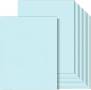 100 Sheets Light Blue Cardstock 8.5 x 11 Inch Thick Cardstock Paper, 250gsm/92lb Double Sided Light Blue Cardstock Printer Paper for Cards Making Crafts Scrapbook Invitations Drawing Printing