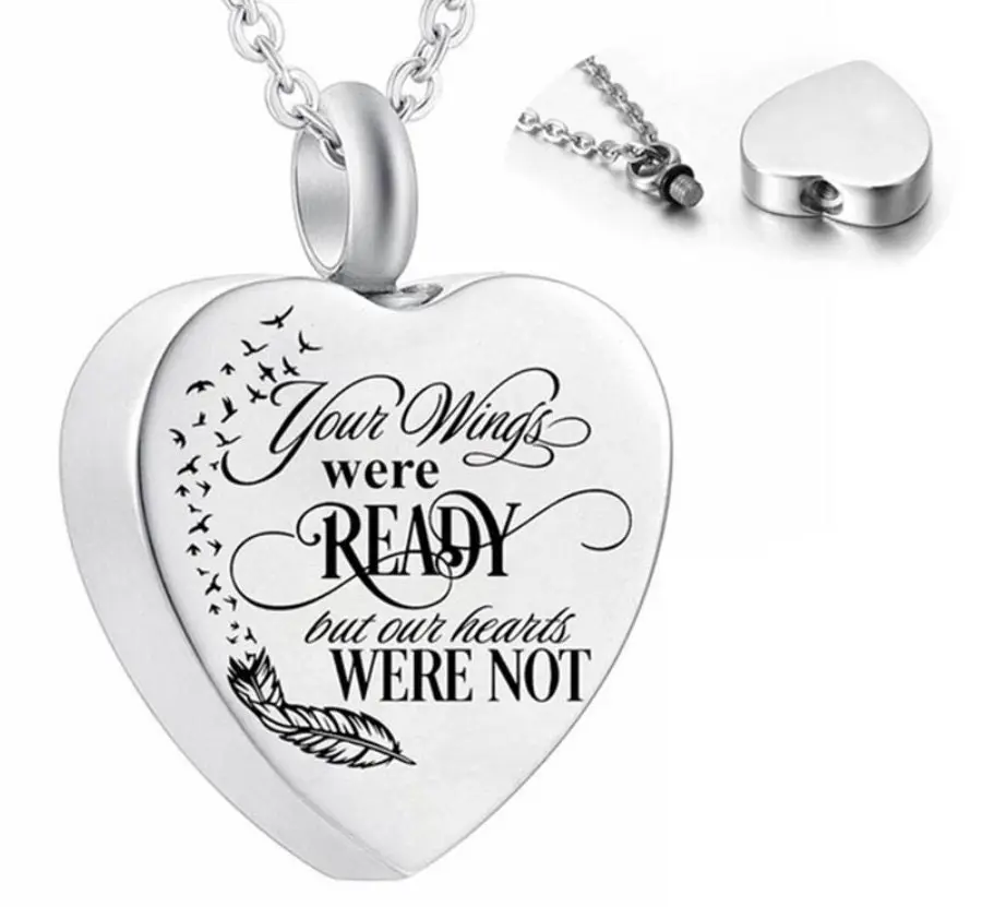 Heart Shape Cremation Necklace, , Keepsake Urn Necklace, Urn, Ashes