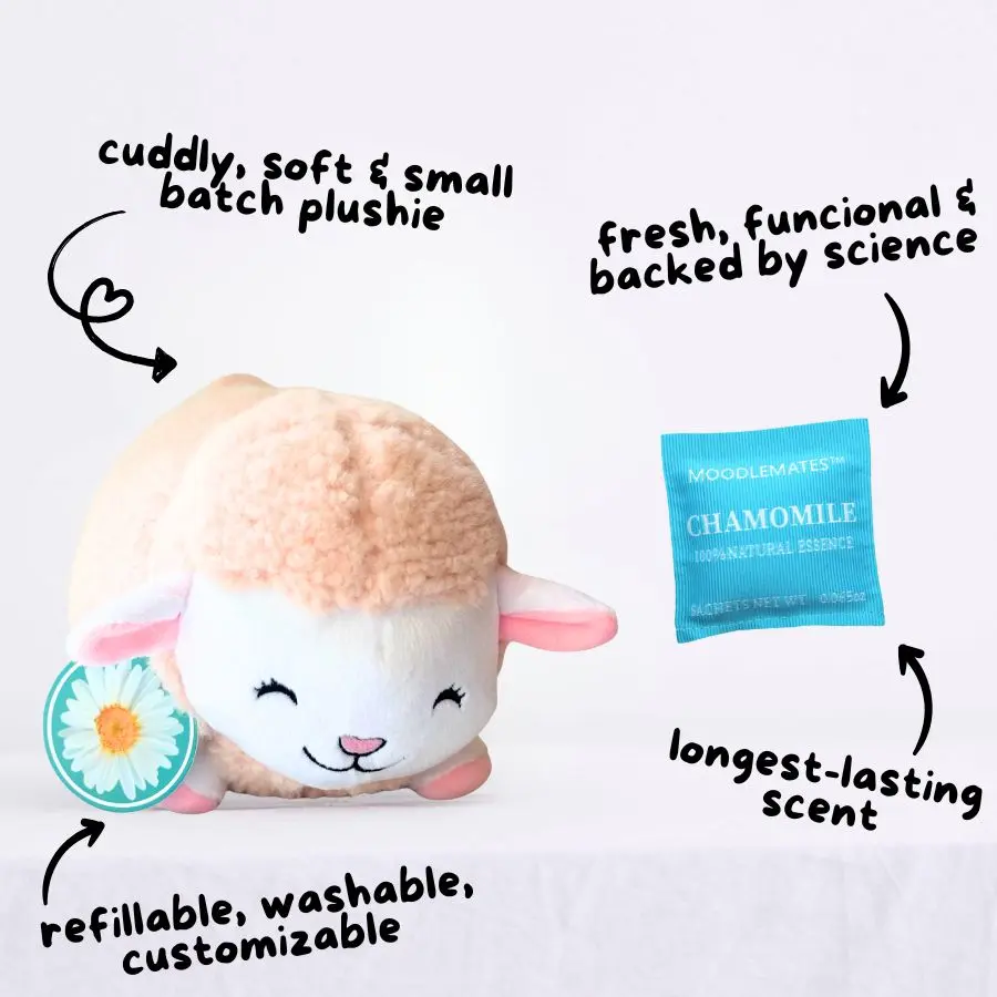 MoodleMates SleepySheep Scented Plushie | Chamomile Scent | Cuddly & Soft | Washable