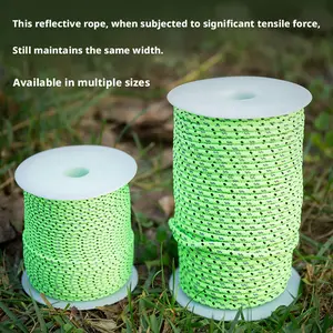 Portable camping tent windproof rope, reflective cord, high-brightness luminous rope, fluorescent reflective canopy pull rope, ground peg fastening