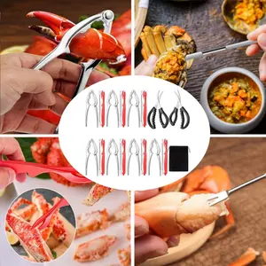 24pcs set Crab Crackers and Tools Set with Stainless Steel Seafood Utensils Crackers & Forks Cracker, Shellfish Cra tiktokshopspringglowup