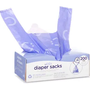 Disposable Diaper Sacks, Lavender Scented, Easy-To-Tie Tabs, Diaper Disposal or Pet Waste Bags, 200 Count