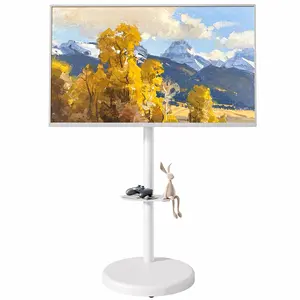 Height Adjustable Rolling TV Stand for 37-86 Inch TV up to 110 Pounds, Portrait to Landscape, Heavy Duty Mobile TV Cart with Shelf Max VESA 600x400mm