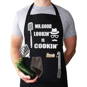 Aprons for Men, Mens Apron, Funny Aprons for Men, Funny Chef Apron, Mr. Good Lookin' is Cookin’ Apron, BBQ Grill Apron, Husband Birthday Gift, Gifts for Husband, Father's Day Gifts for Dad.