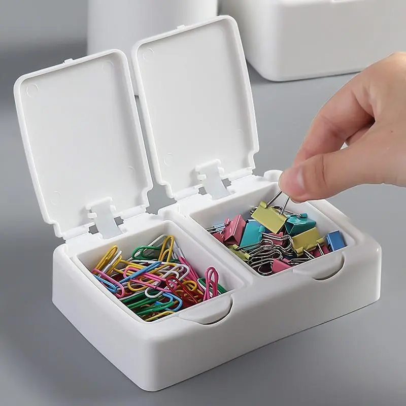 Desktop Storage Box, 1 Count Mini Pop-Up Window Design Storage Box with Lid, Desk Organizer for Home Office School Dormitory, Plastic Storage Boxes