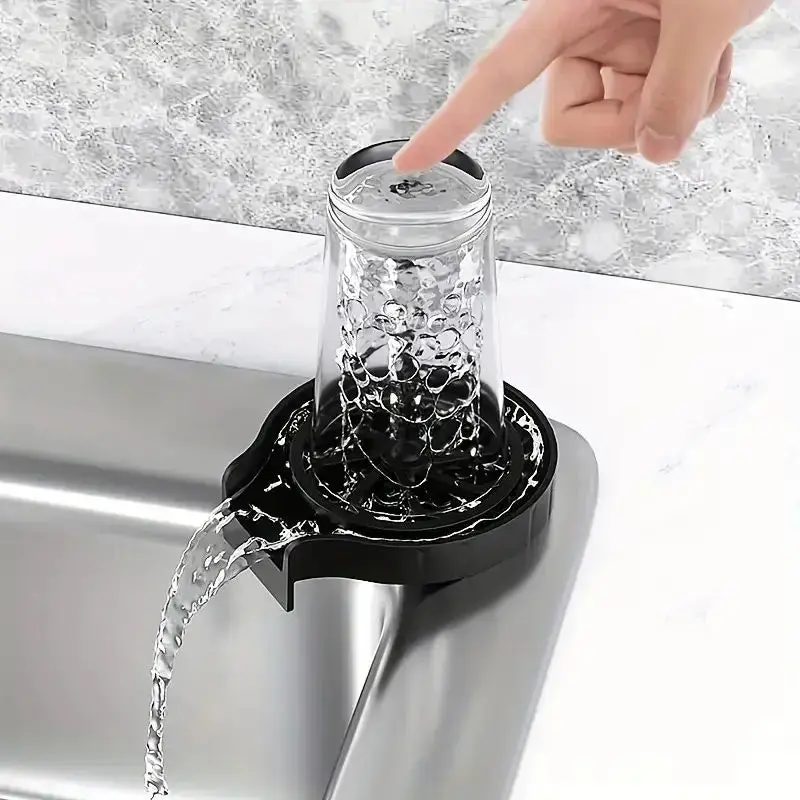 Plastic Automatic Cup Washer High Pressure Glass Cleaner For Kitchen Sink Beer Milk Tea Cups