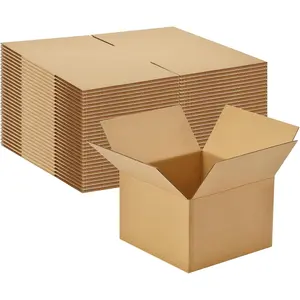 30 Pack 6x6x4 Inches Small Brown Corrugated Cardboard Shipping Boxes for Packing, Mailing, Moving and Business