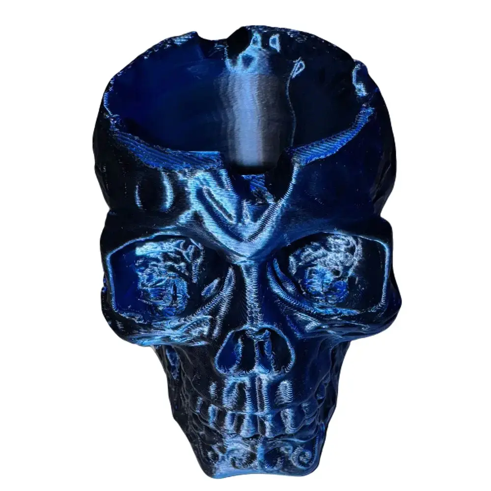 Skull Ashtray 3D Printed - Blue Design Unique Shape Ashtray