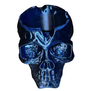 Skull Ashtray 3D Printed - Blue Design Unique Shape Ashtray