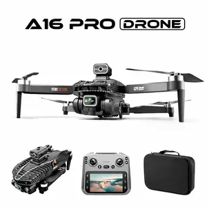 2026 A16 Pro GPS Foldable Drone with 4.5" Screen Controller, Brushless Motor, GPS Assisted Flight, Optical Flow Positioning, Altitude Hold, One-Key Return, Beginner-Friendly RC Drone for Outdoor Use & Gifts fathersdaygiftideas