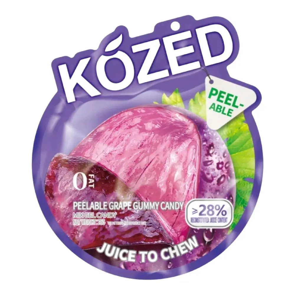 Kozed Peelable Gummy Candy – 7 Flavors , Fun Fruity Roll Party
