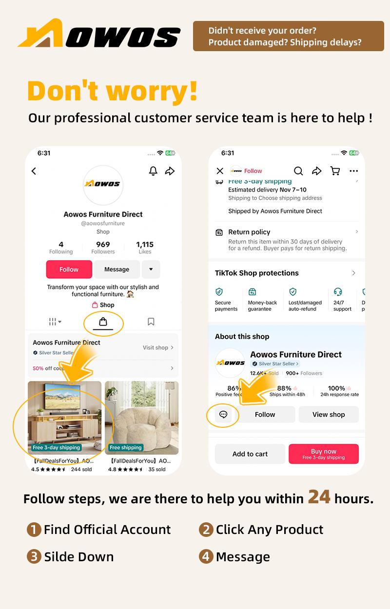 Aowos Fluted 6 Drawer Dresser, Wooden Dressers for Bedroom, 53.2" Wide Modern Long Dresser TV Stand 6 Drawers for Bedroom, Storage Cabinet, Space Saving Orgazier, Drawers Entryway, Home, Dinning, Closet, Living Room, Hallway, Natural, White, Black, Walnut