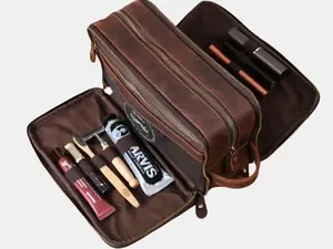 Personalized  Groomsmen Gift, Leather Toiletry Bag, Leather Dopp Kit, Men's Shaving Kit Bag Travel Essentials