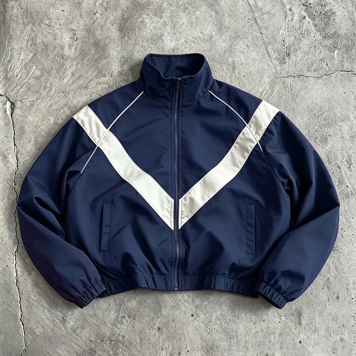 Y2K Vintage Black White PatchworkStand Collar Jacket, Loose CasualWindproof Streetwear Retro SportsCropped Bomber Coat, Black WhiteRetro Patchwork Sports Jacket,Patchwork Sports Wear, CroppedOuterwear