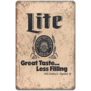 Retro Beer Ad Retro Metal Signs Beer 8X12 Inches, Plaque Poster for Wall Decor Art Room, Rustic Farmhouse Design