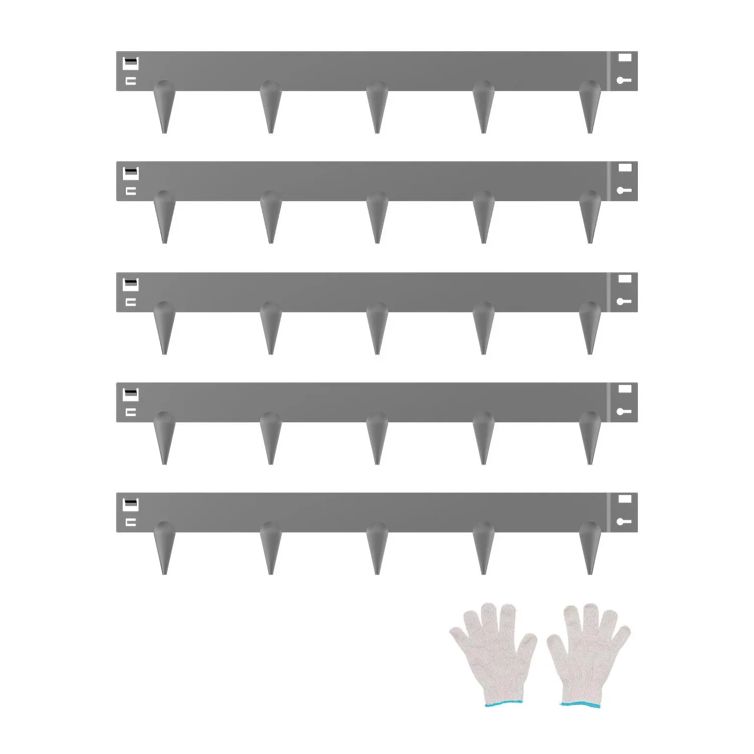 【DealsForYouDays】VEVOR Steel Landscape Edging, 5 Packs 39 x 3 in Rust-Resistant Metal Landscape Edging, Bendable Garden Edging Border, Heavy Duty Lawn Edging, Easy-to-Install, Flower Bed Yard Pathway Divider Dark Gray