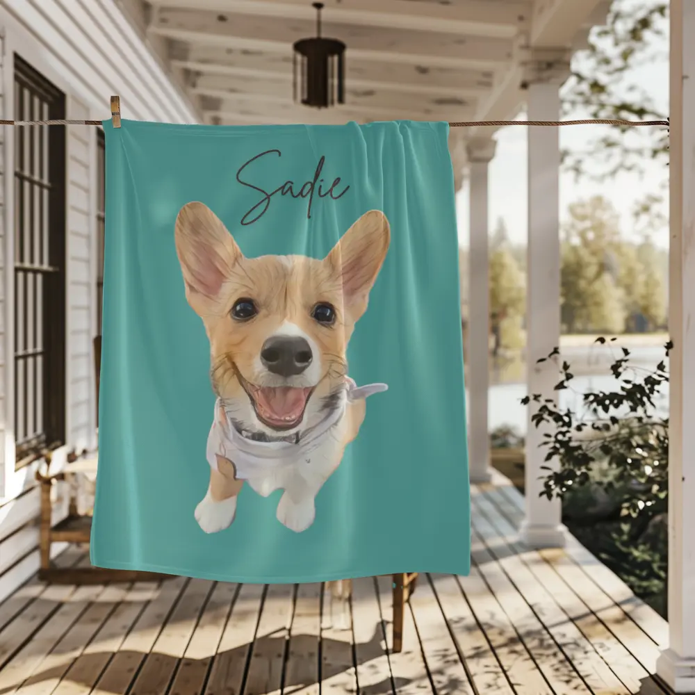 Personalized Pet Blanket Using Pet Photo + Name, Custom Dog Blanket, Cat Picture Blanket Pet Photo Blanket Dog Portrait Dog Mom Dog Dad Gift