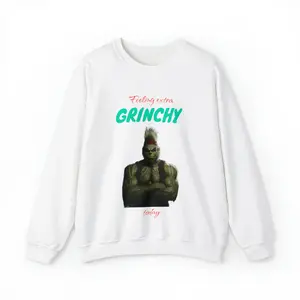 Christmas mood Feeling Grinchy muscular and imposing, with bulging biceps and a chiseled physique. Unisex Heavy Blend™ Crewneck Sweatshirt