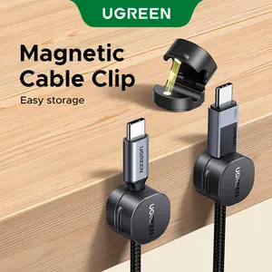 UGREEN 3 Pack Magnetic Cable Clips,Cord Holder, Under Desk Cable Management, Adhesive Wire Holder Cord Organizer for Home Office Desk Phone Car Wall Desktop Nightstand Work Accessories,September Restock，TikTokShopBlackFriday ,TikTokShopHolidayHaul