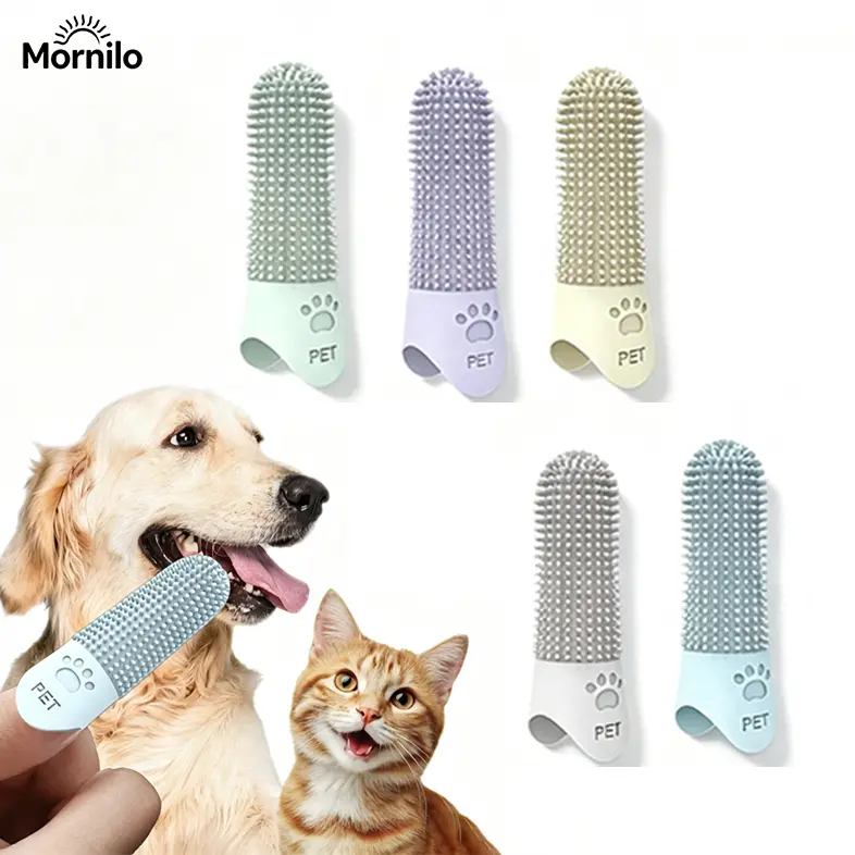 3/5PCS Silicone Finger Pet Toothbrush Set, 360° Soft Bristle Dog & Cat Toothbrush, Pet Finger Toothbrush for Teeth Cleaning, Dog Dental Care Kit, Cat Oral Care Brush, Plaque & Tartar Remover, Gum Massage Finger Brush, Reusable Pet Teeth Cleaning Supplies