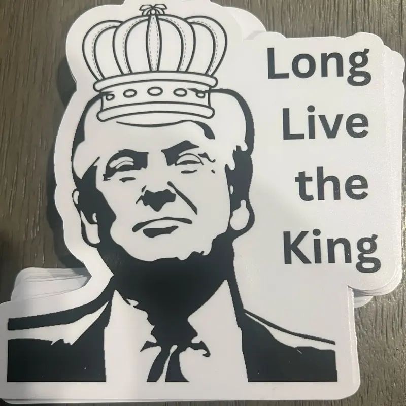 Donald Trump Long Live the King Vinyl Sticker with Royal Crown Design