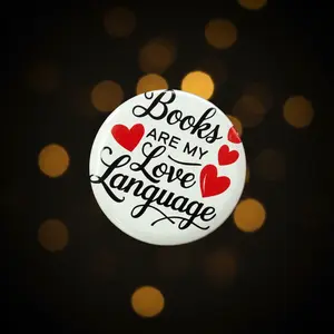 Books Are My Love Language Button (White)