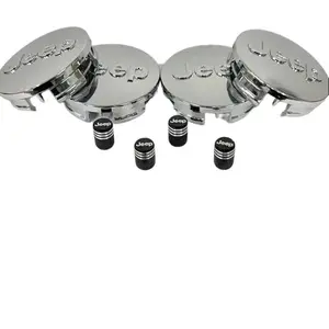 Jeep Wheel Center Caps & Tire Air Stem Caps Grand Cherokee Wrangler Liberty Set of 8 64mm