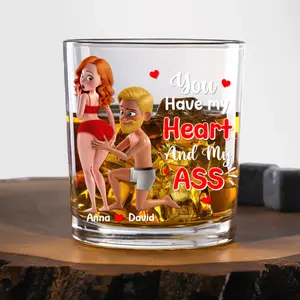 You Have My Heart Whiskey Glass Personalized Funny Gifts For Couple
