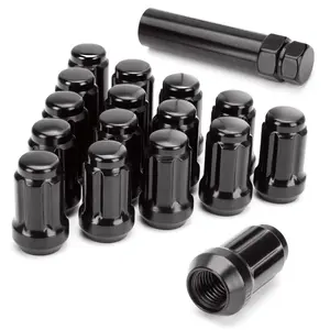 3/8-24 Lug Nuts, 16 Pack 3/8x24 Lug Nuts 6 Spline Cone Acorn Seat with 1 Socket Key, Compatible With Ranger,RZR,Sportsman 400,500,570,600,700,800